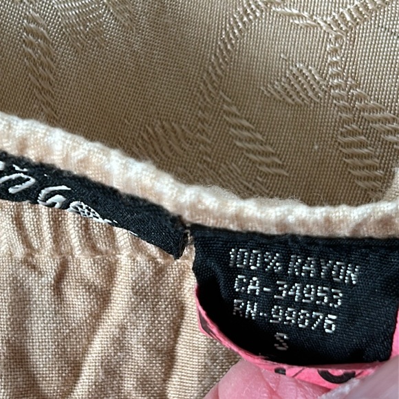 Boho Corset Crochet Golden Tan Embroidered V-Neck Dress w Sheer Insets - Picture 11 of 14